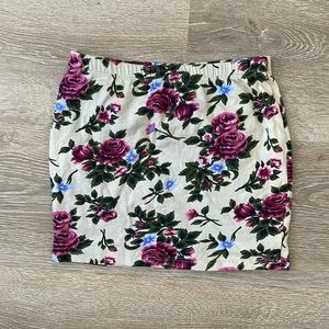 Forever 21 Floral Print Cotton Skirt